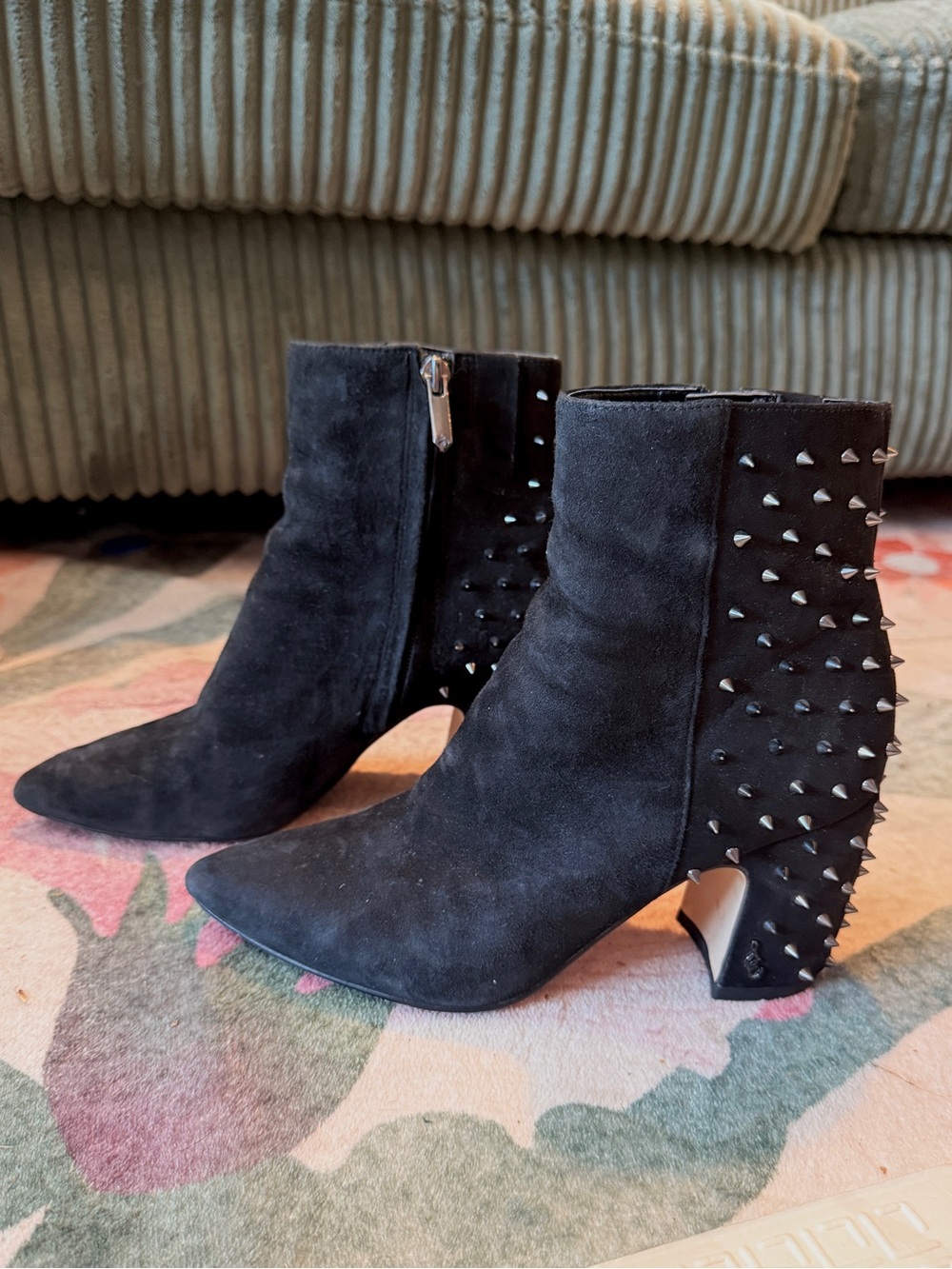 Sam Edelman Studded Suede Ankle Booties - Size 6